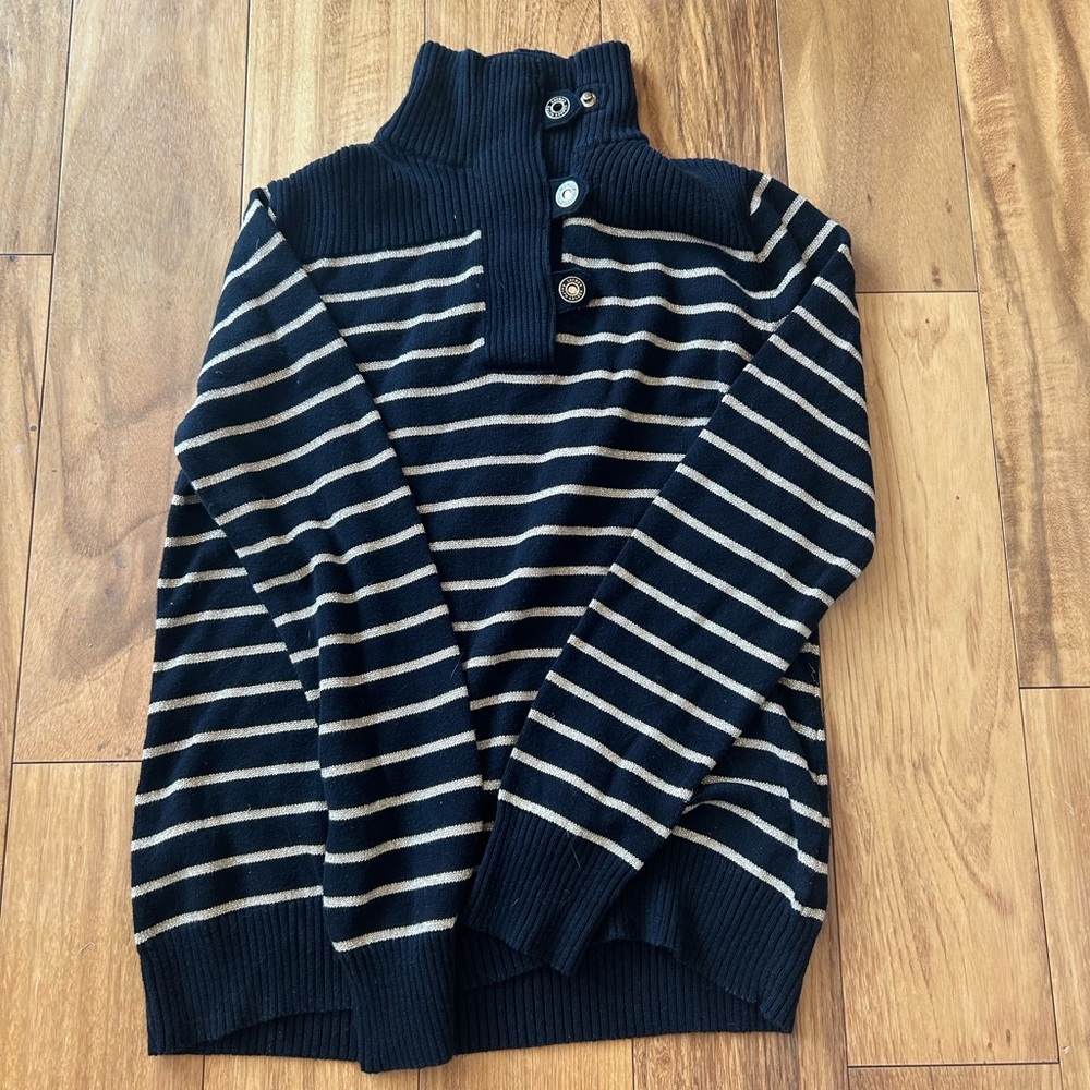 vintage ralph lauren black and gold sweater